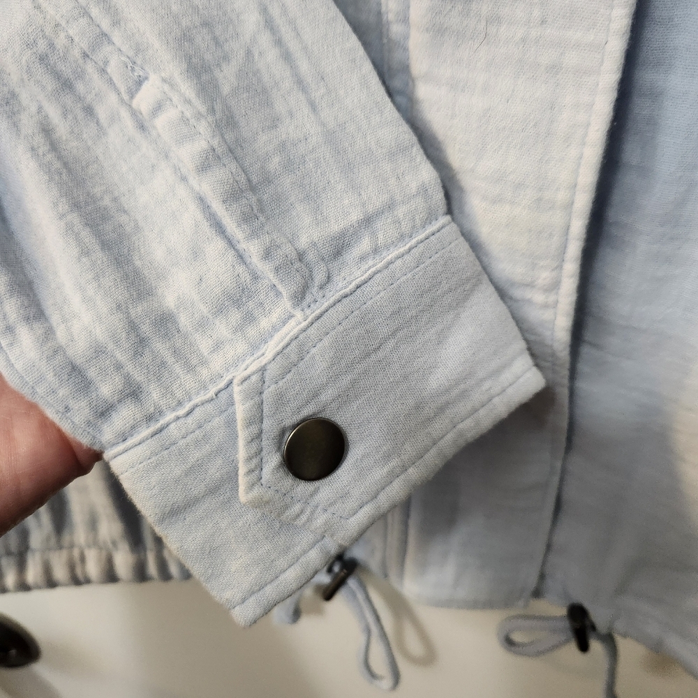 Caslon Zip Up Cotton Utility Jacket Blue Skyway. Sz S - Picture 8 of 11